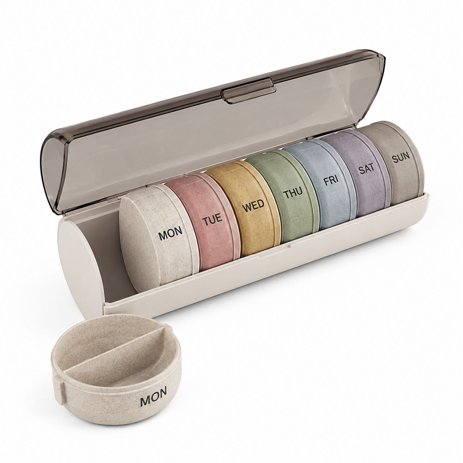 Contenitore Settimanale per Pillole Multicolore Portatile