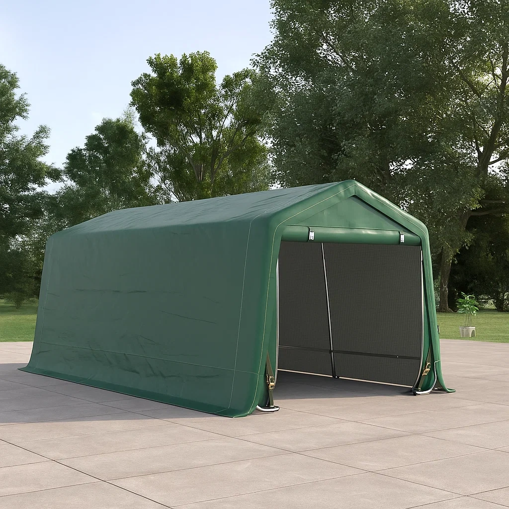Autozelt Grün PVC 3x6m-decorelude