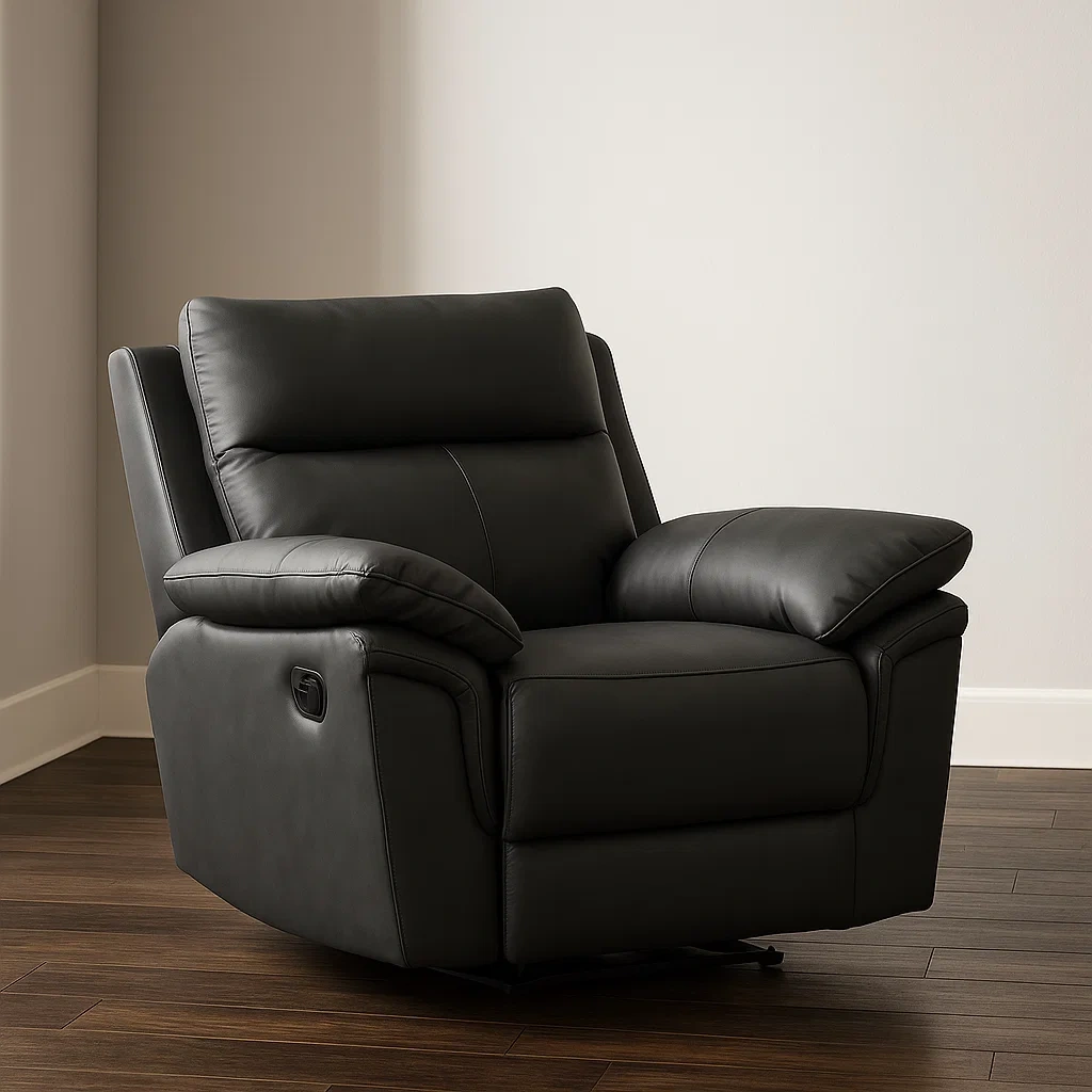 Relaxsessel Leder Schwarz Verstellbar 105x96x97cm-decorelude