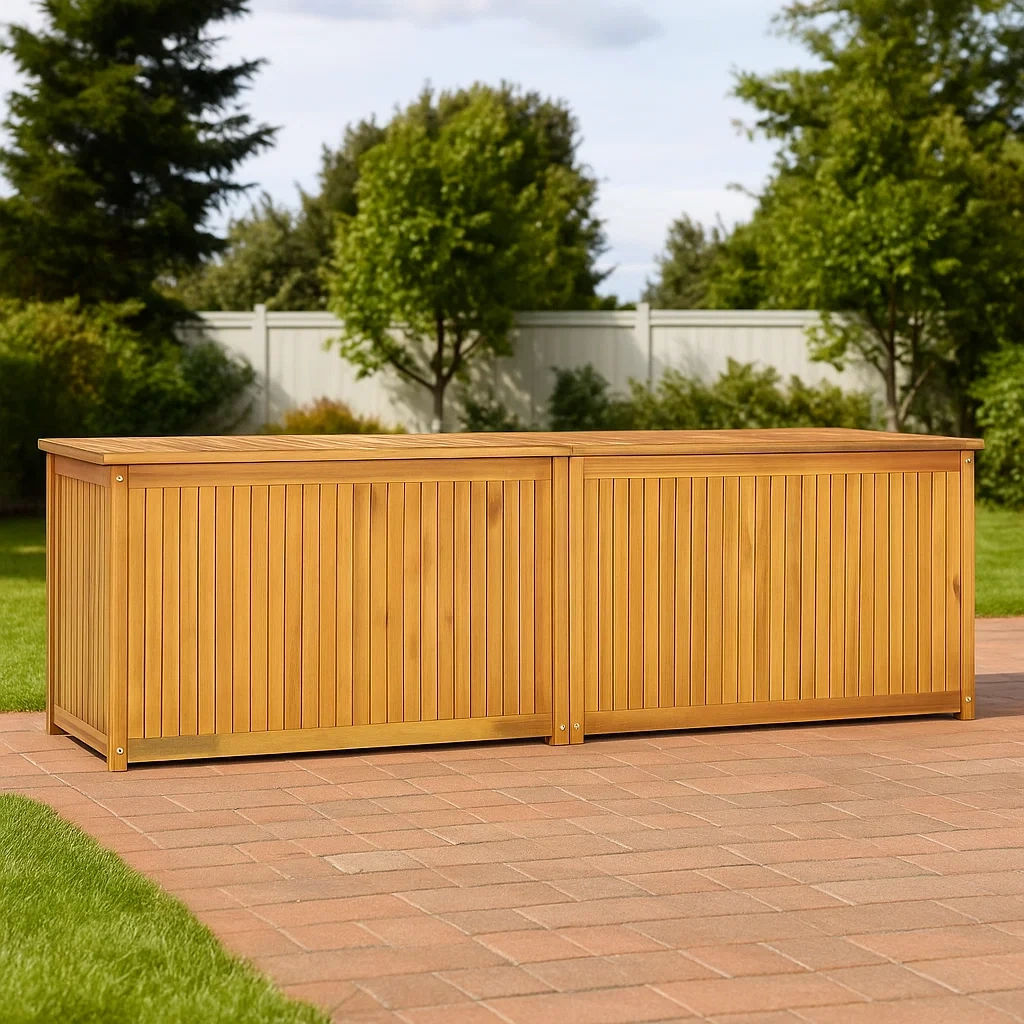 Holz Garten Aufbewahrungsbox Kiefernholz 180 x 70 x 75 cm Natur-decorelude