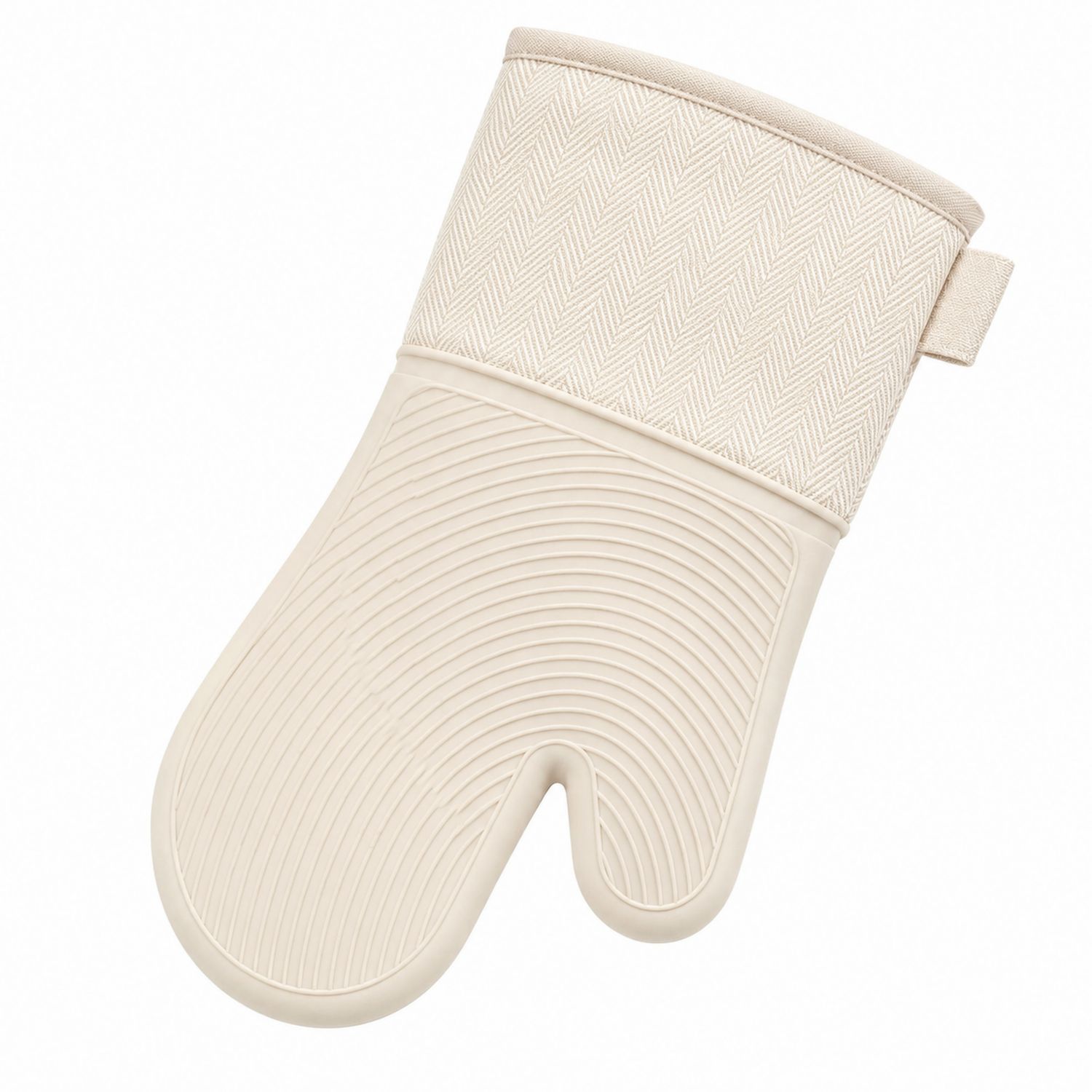 Hitzebeständiger Ofenhandschuh Beige Rutschfest mit Aufhängeschlaufe-Cavessaliving