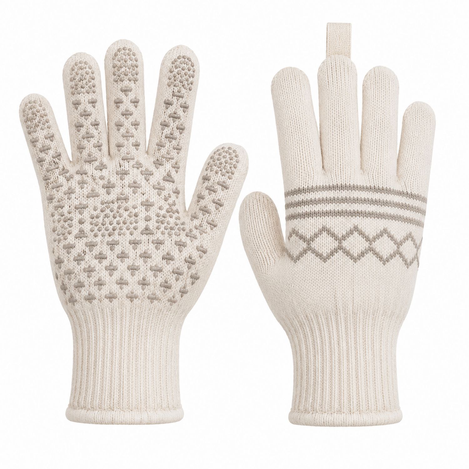 Beige Hitzebeständige Handschuhe mit Rutschfestem Griff-Cavessaliving