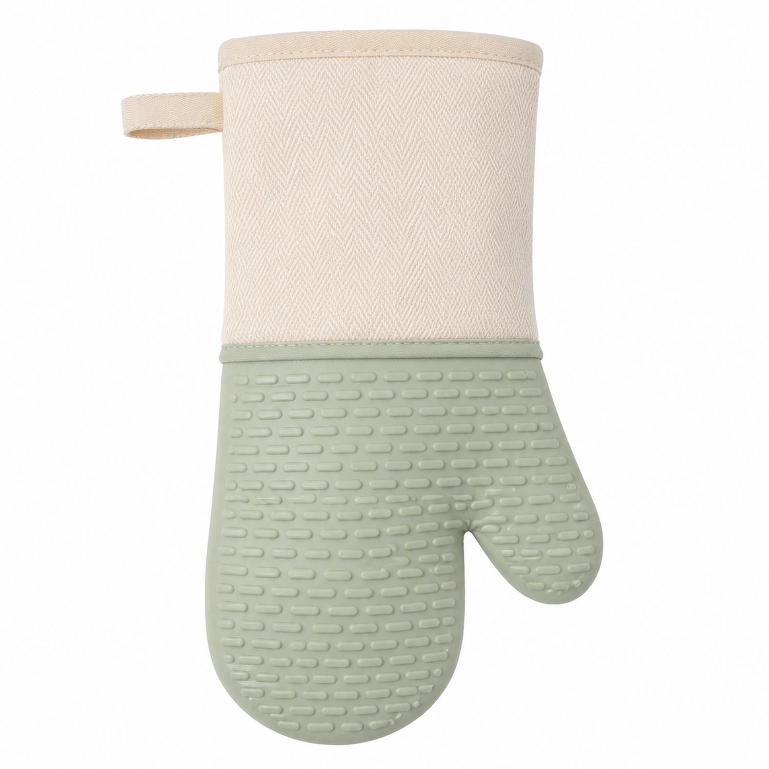 Ofenhandschuh Silikon Grün Beige-Cavessaliving