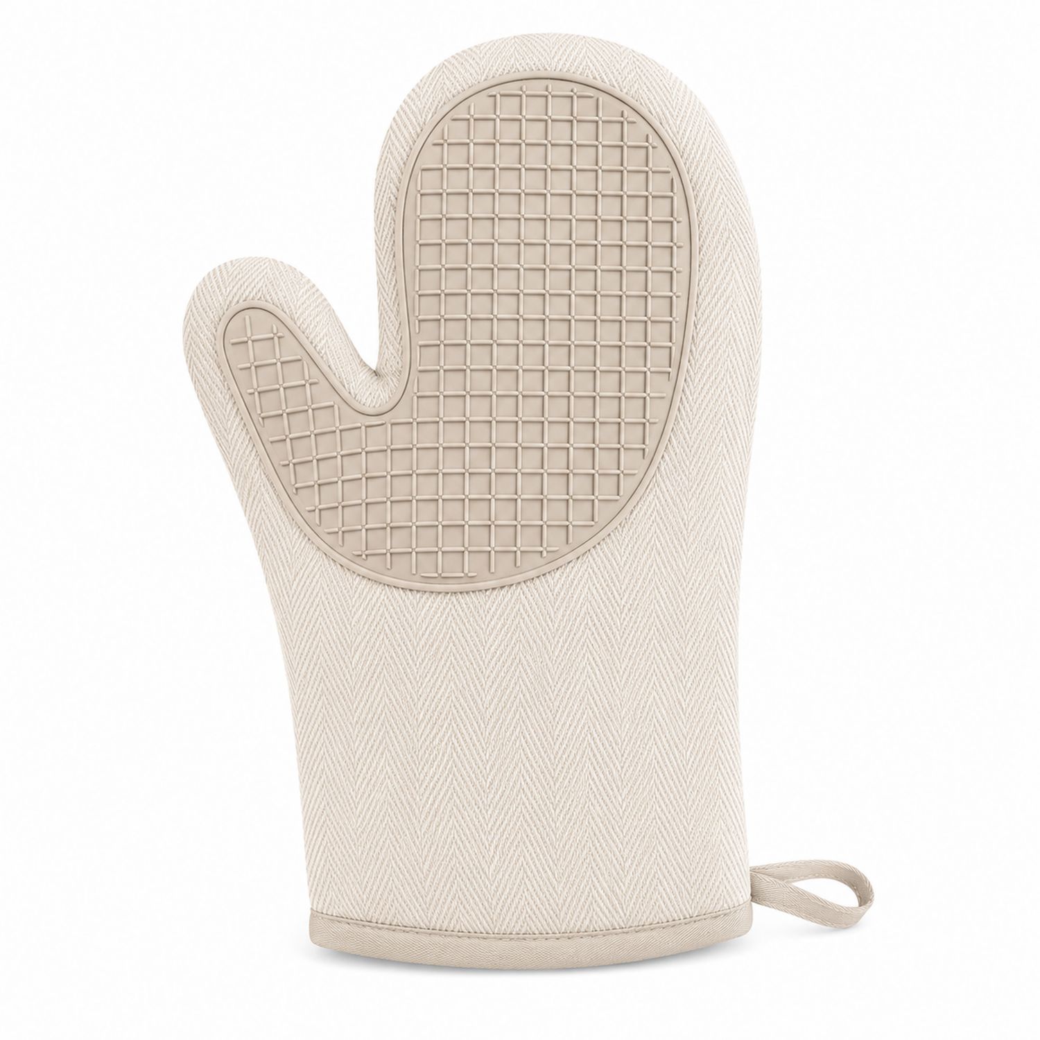 Hitzebeständiger Ofenhandschuh Beige mit rutschfester Oberfläche-Cavessaliving