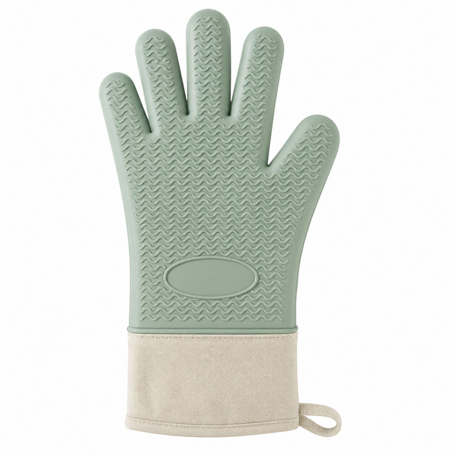 Silikon-Küchenhandschuh hitzebeständig rutschfest in Grün/Beige-Cavessaliving