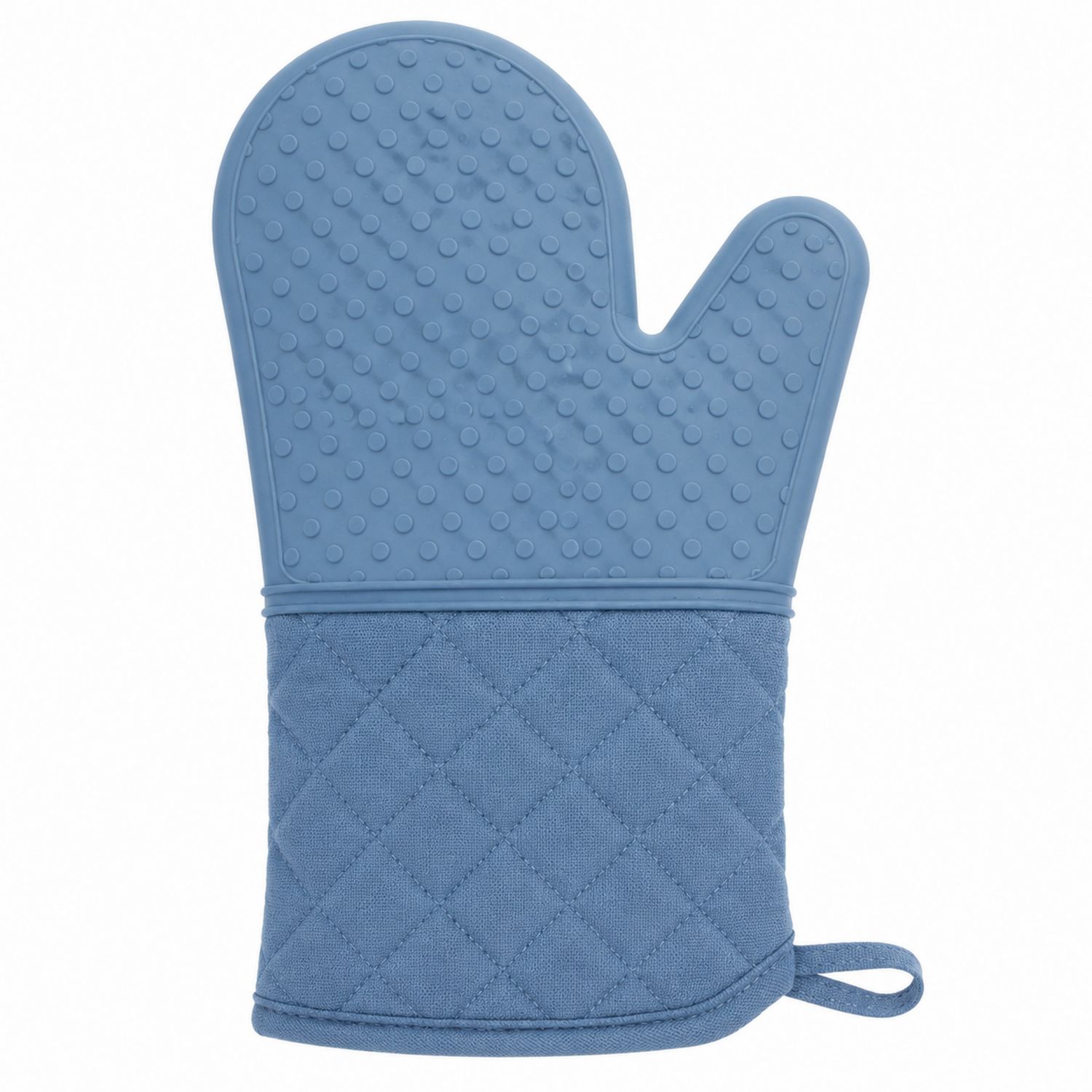 Hitzebeständiger blauer Silikon-Ofenhandschuh mit rutschfestem Design-Cavessaliving