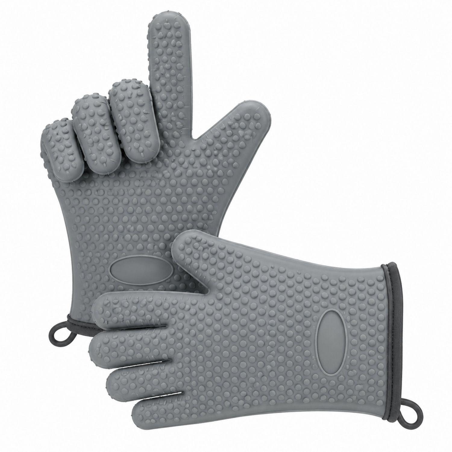 Silikon-Ofenhandschuhe Grau Hitzebeständig bis 230°C-Cavessaliving