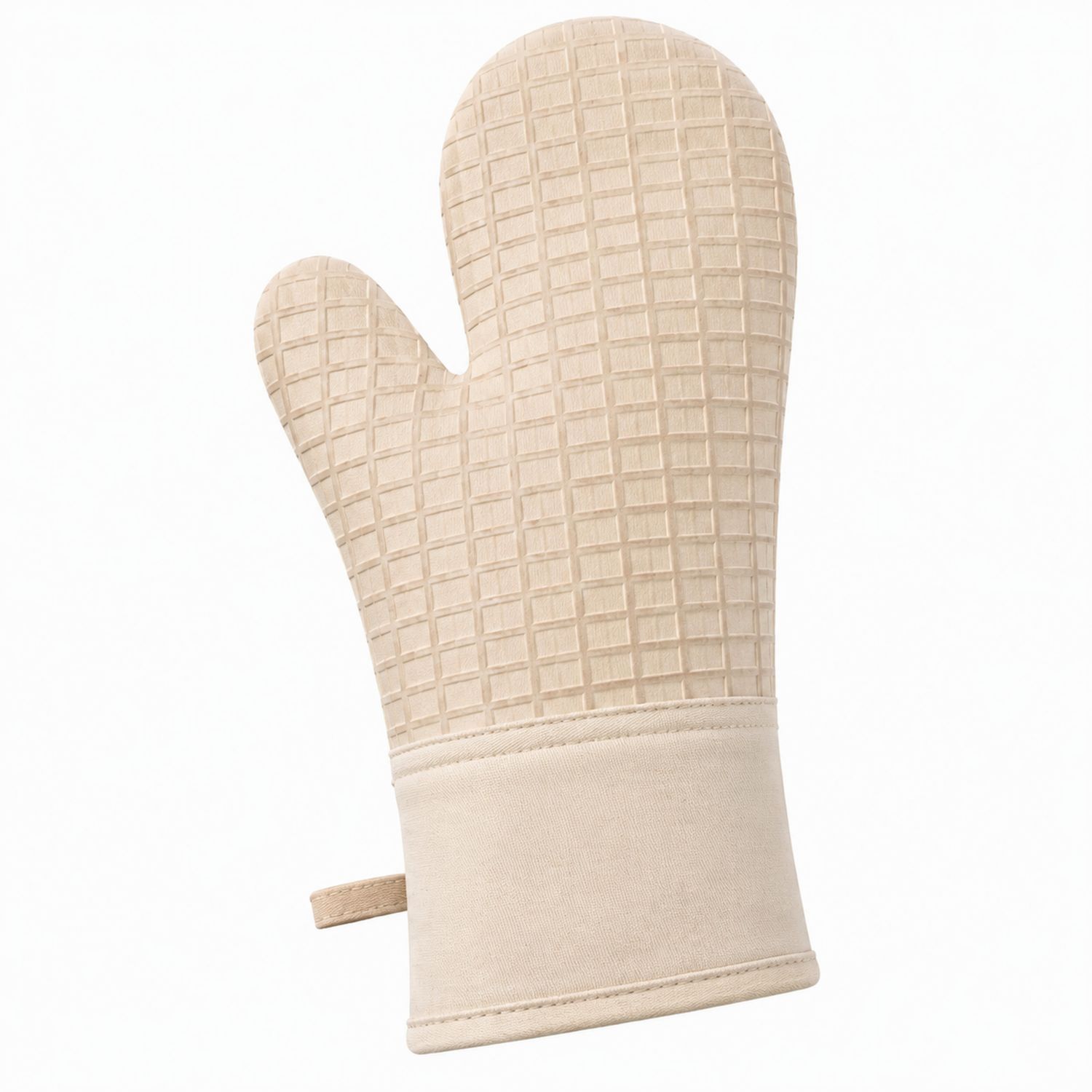 Hitzebeständiger Ofenhandschuh Beige mit Strukturmuster-Cavessaliving