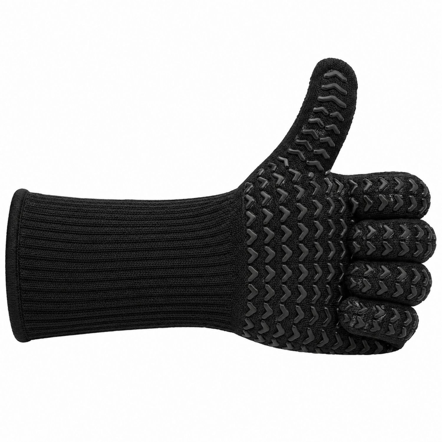 Schwarze hitzebeständige Handschuhe mit rutschfestem Griff-Cavessaliving