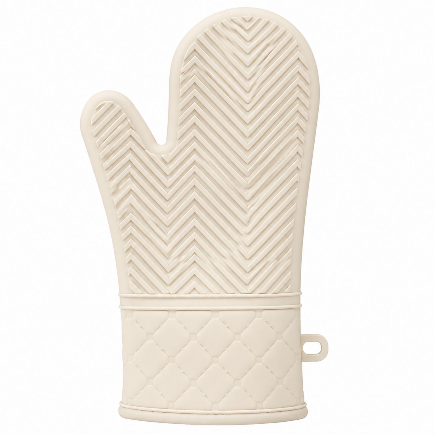 Beiger hitzebeständiger Silikon-Ofenhandschuh-Cavessaliving