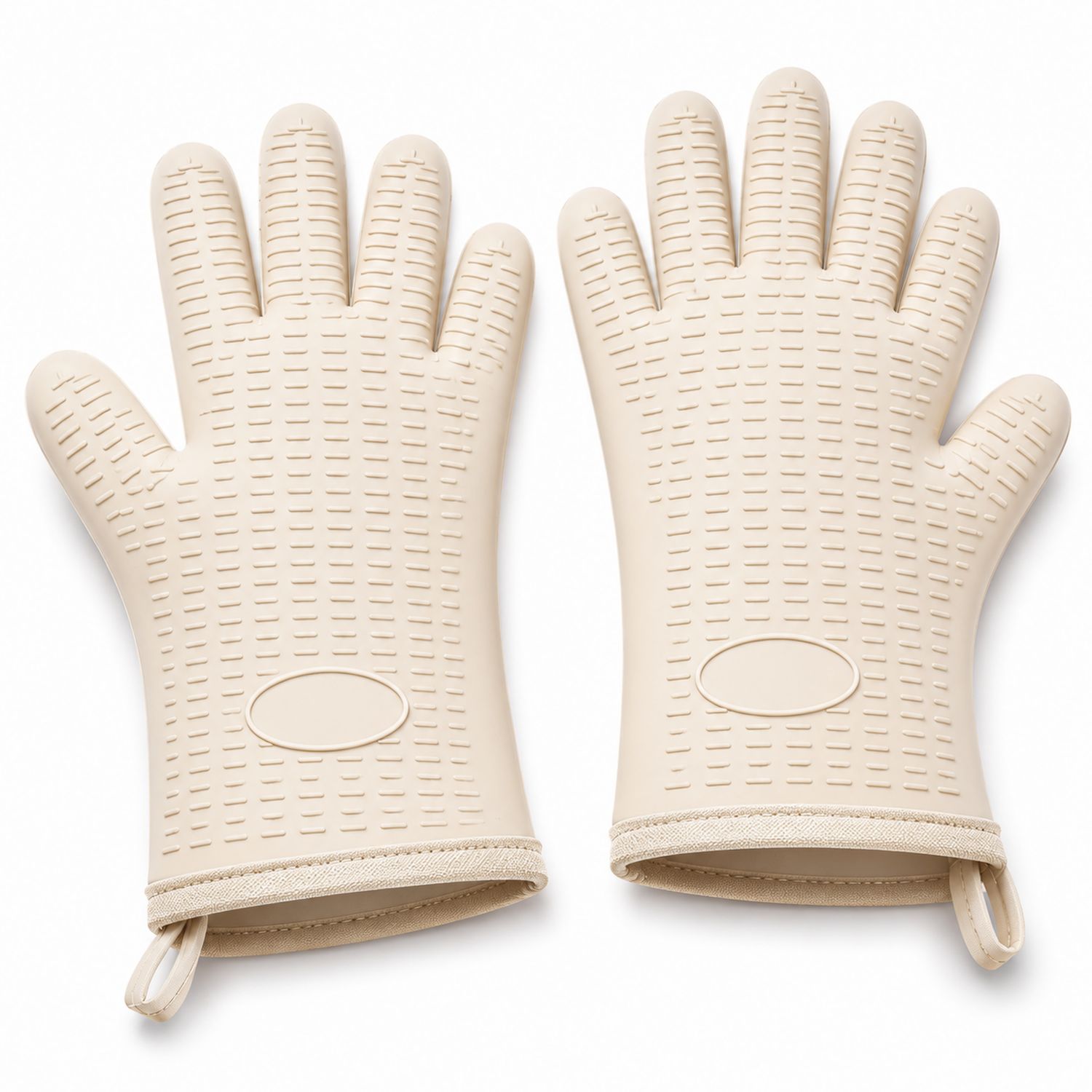 Silikon-Kochhandschuhe Beige, hitzebeständig bis 250°C, rutschfest-Cavessaliving