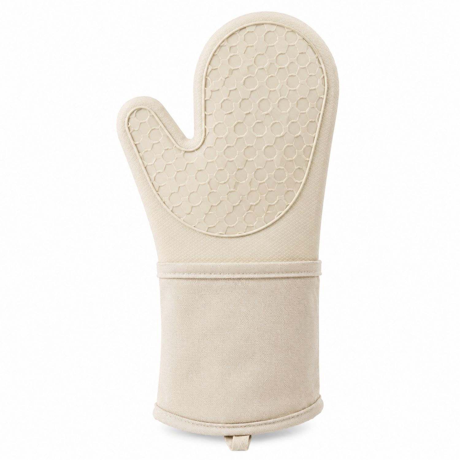 Hitzebeständiger Ofenhandschuh Beige mit Wabenstruktur-Cavessaliving
