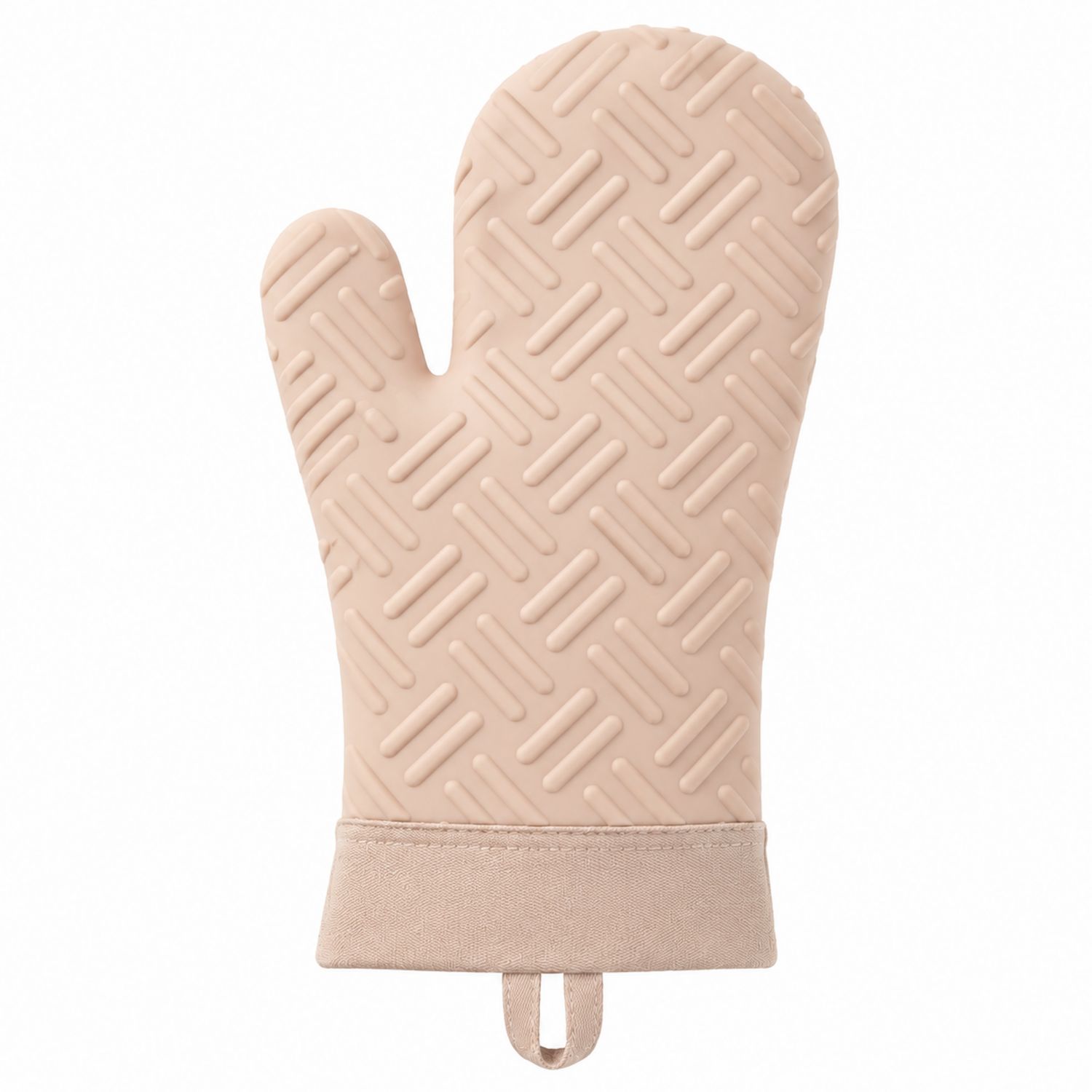 Beiger Hitzebeständiger Ofenhandschuh Rutschfest 30x18 cm-Cavessaliving