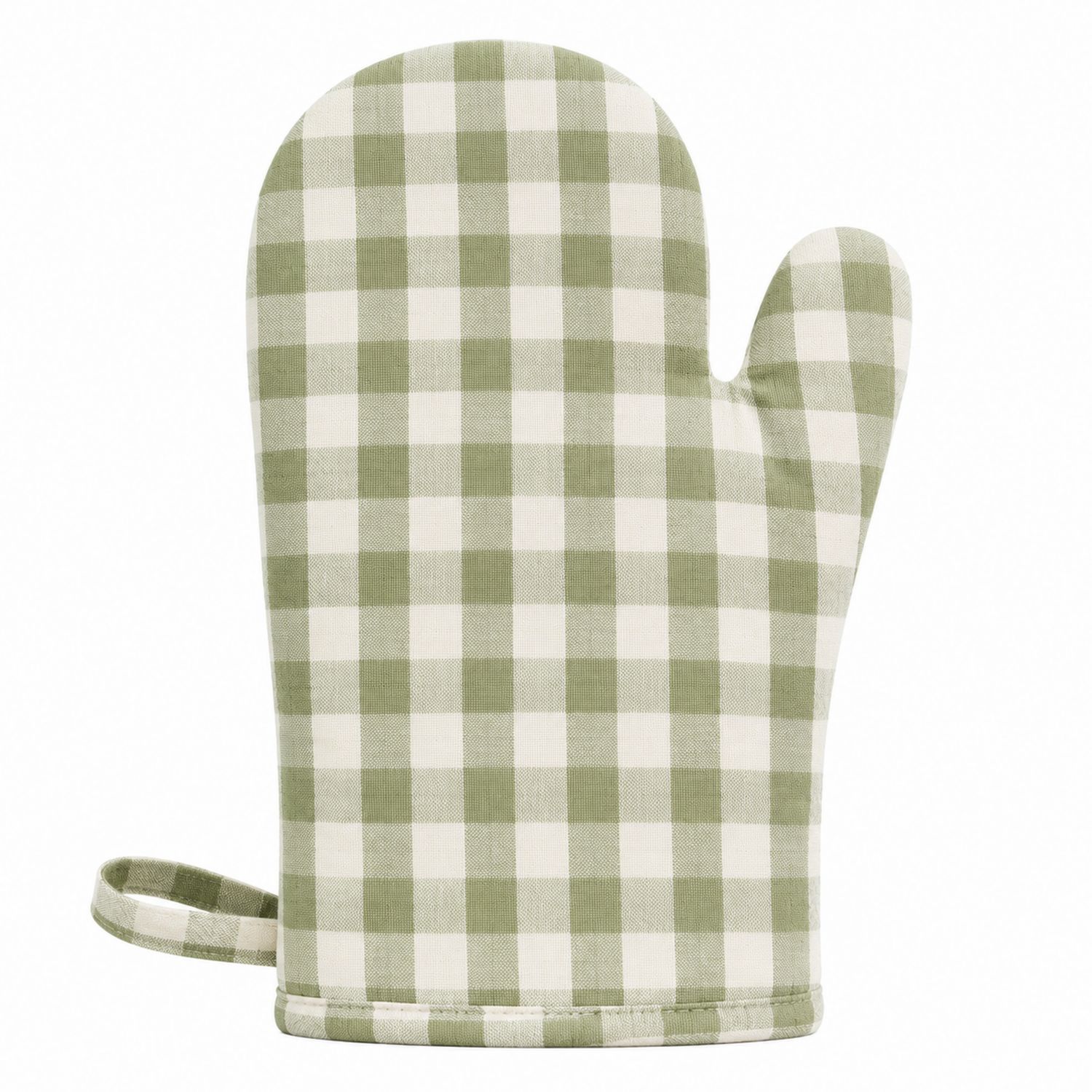 Küchen-Ofenhandschuh kariert Grün/Weiß-Cavessaliving