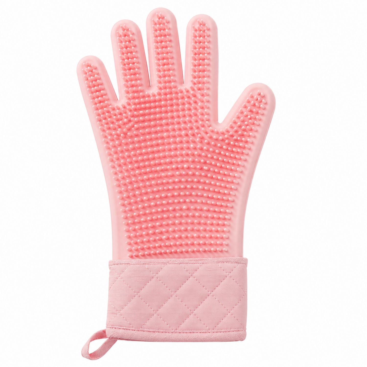 Rosa Silikon Küchenhandschuh mit Noppen-Cavessaliving