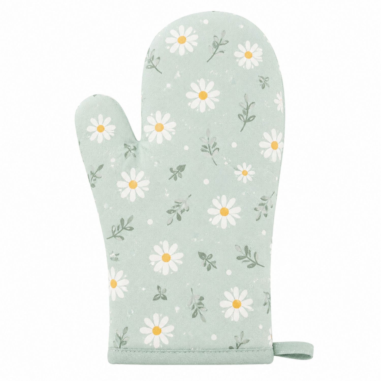Ofenhandschuh mit Blumenmuster in Hellgrün-Cavessaliving