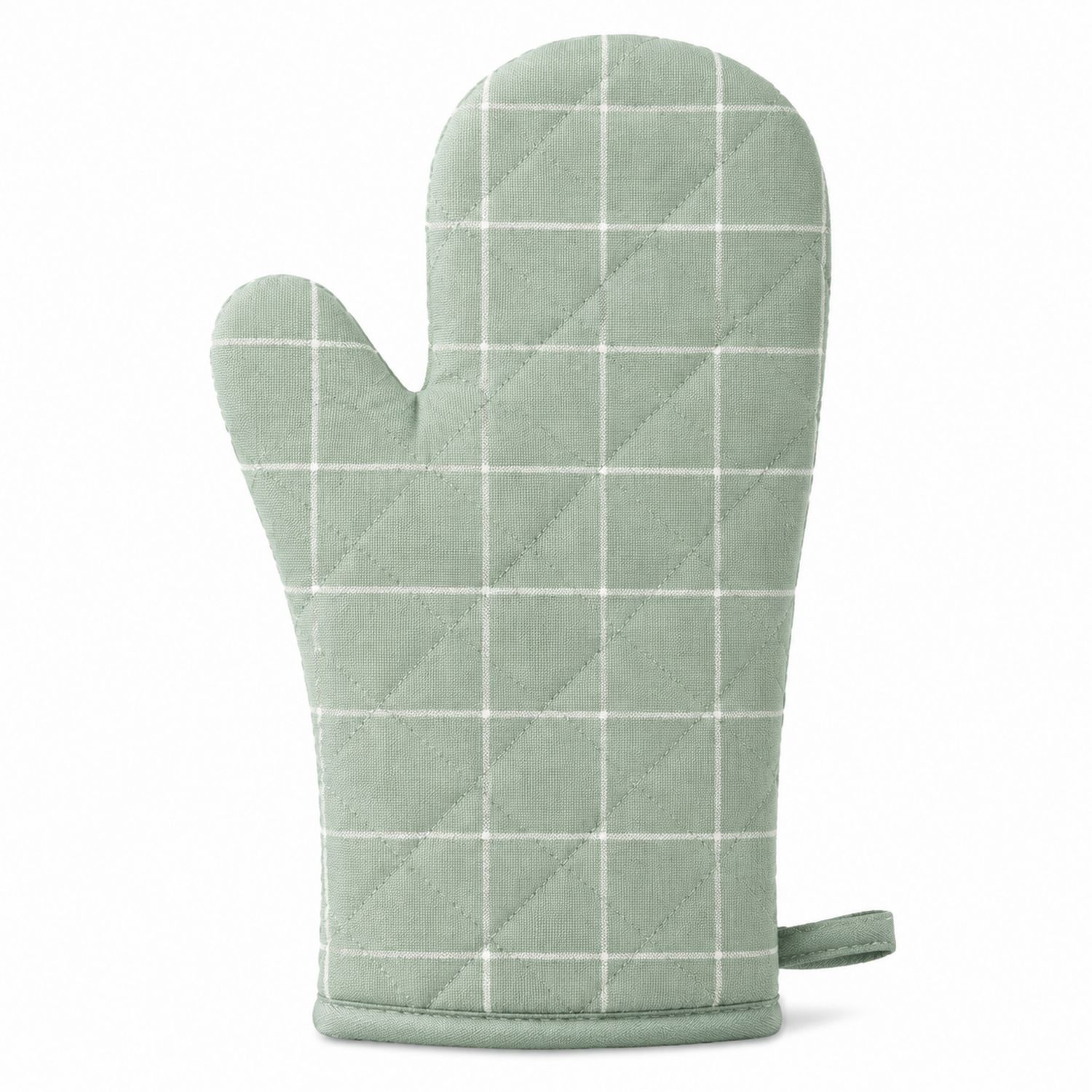 Ofenhandschuh Grün Kariert 30x18cm-Cavessaliving