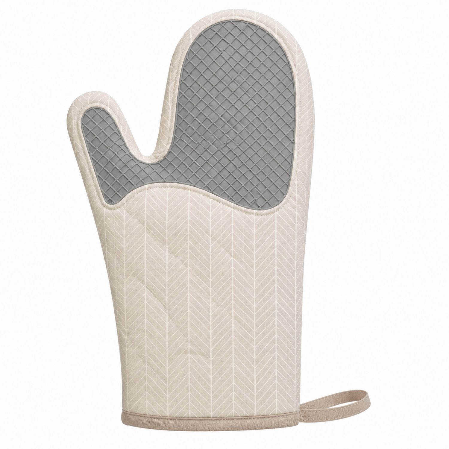 Ofenhandschuh Beige/Grau Silikon-Griff-Cavessaliving