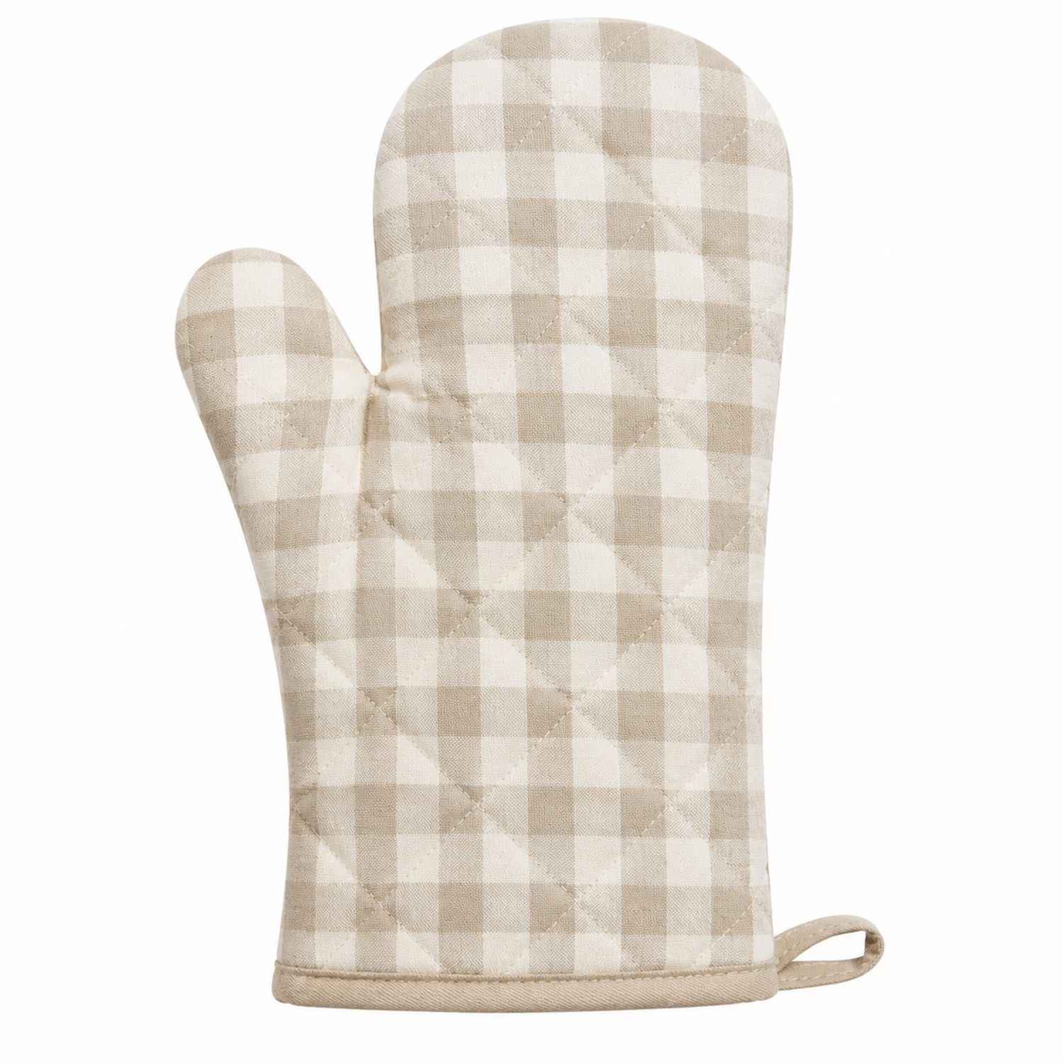 Küchen Ofenhandschuh Kariert Beige-Cavessaliving
