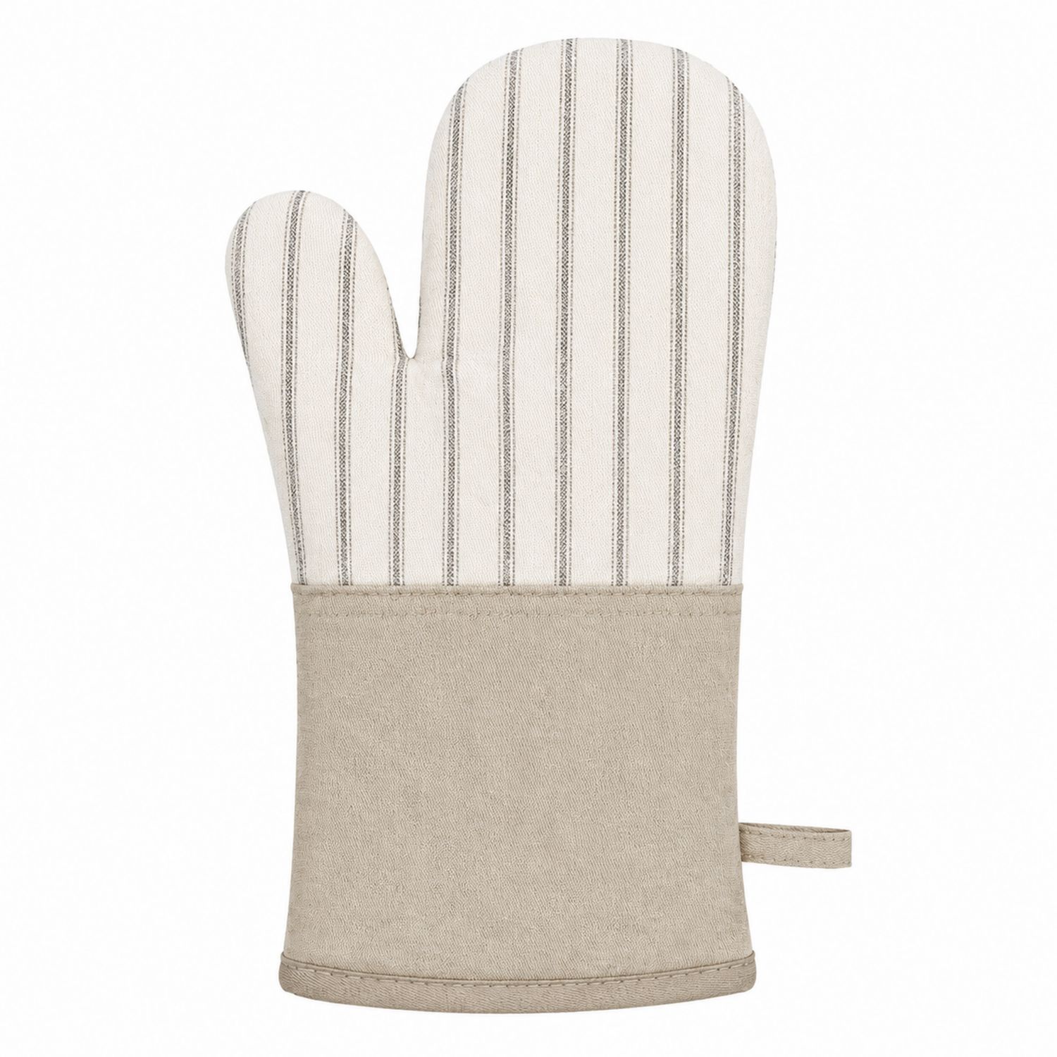 Ofenhandschuh mit Streifenmuster in Beige-Cavessaliving