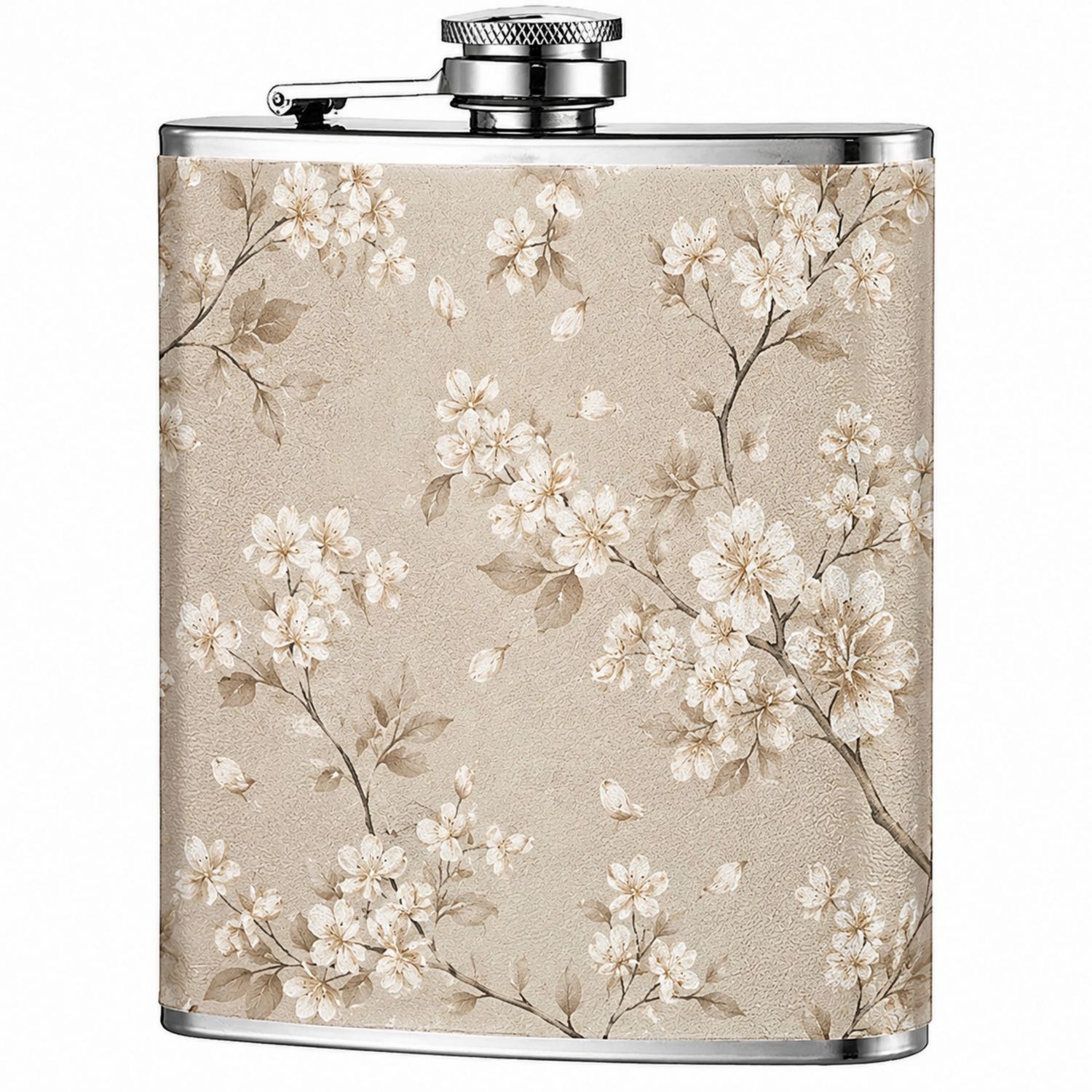 Blumenmuster Edelstahl-Flachmann 230ml