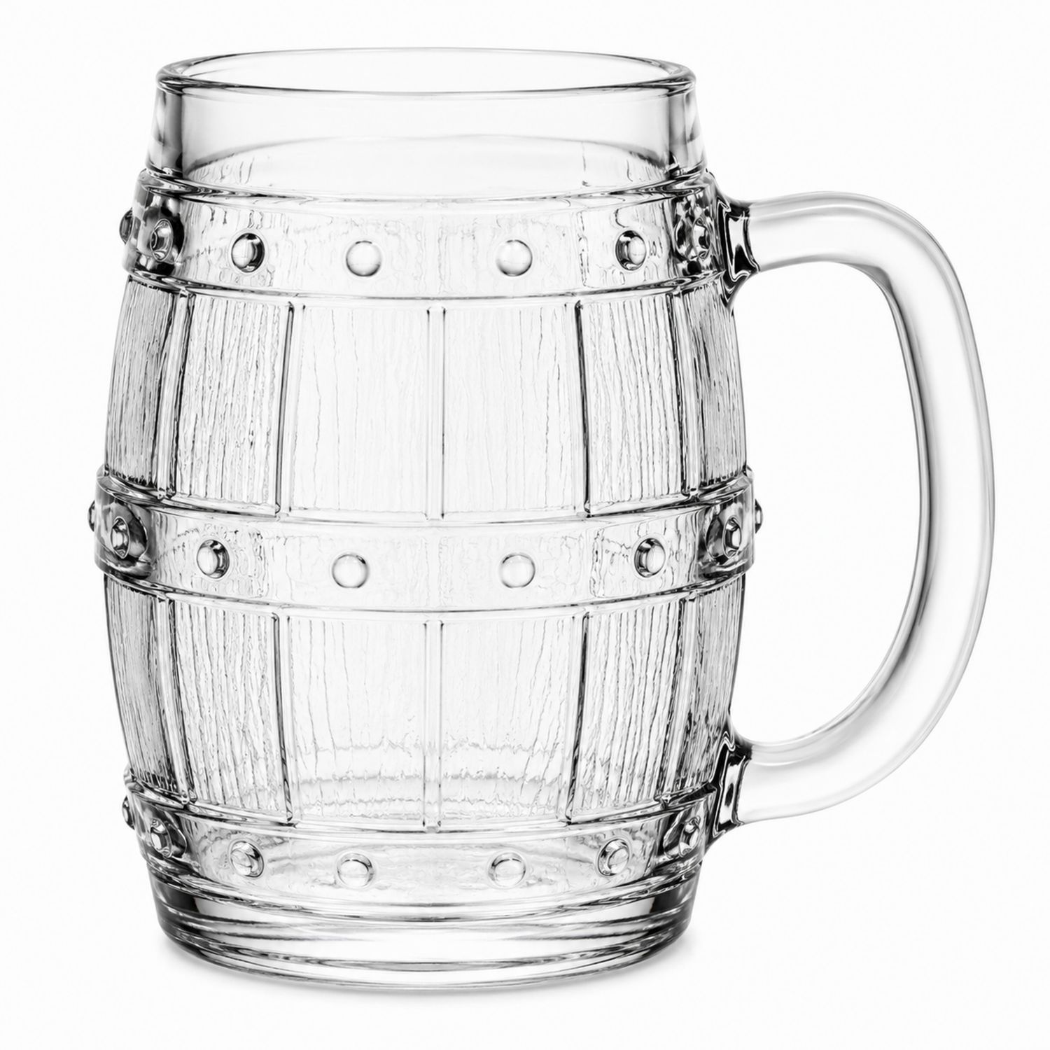 Gläserner Bierkrug mit Fassdesign 500ml Klar