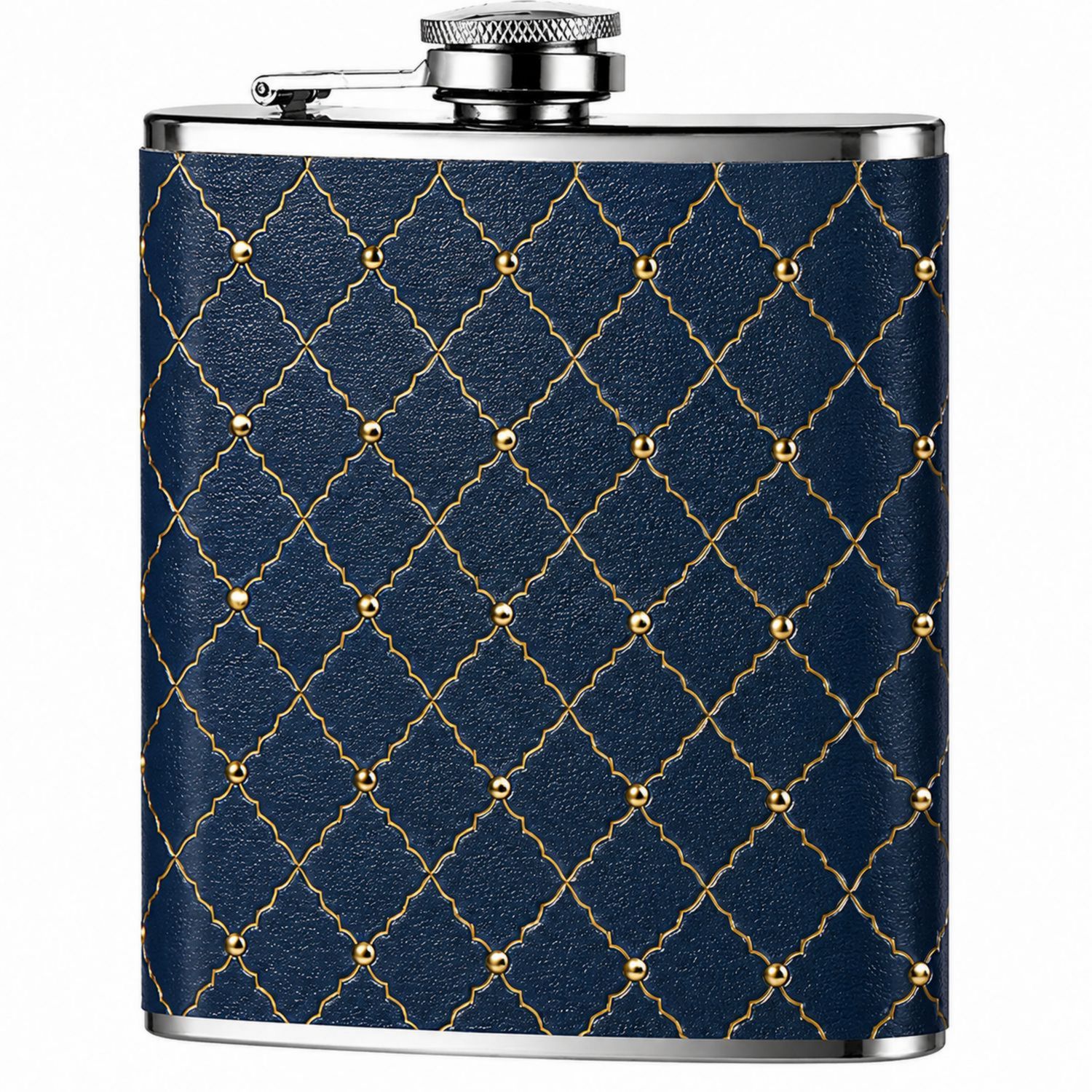 Eleganter Flachmann Blau-Gold 170ml
