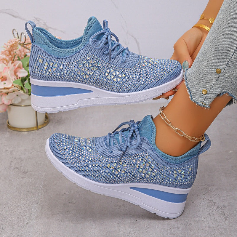 🎁2026 Nieuw binnen 50% KORTING💥👟 ✨Ademende Mesh Sneakers Met Strass: Fijn Voor De Zomer, Mooi Voor Elke Outfit!