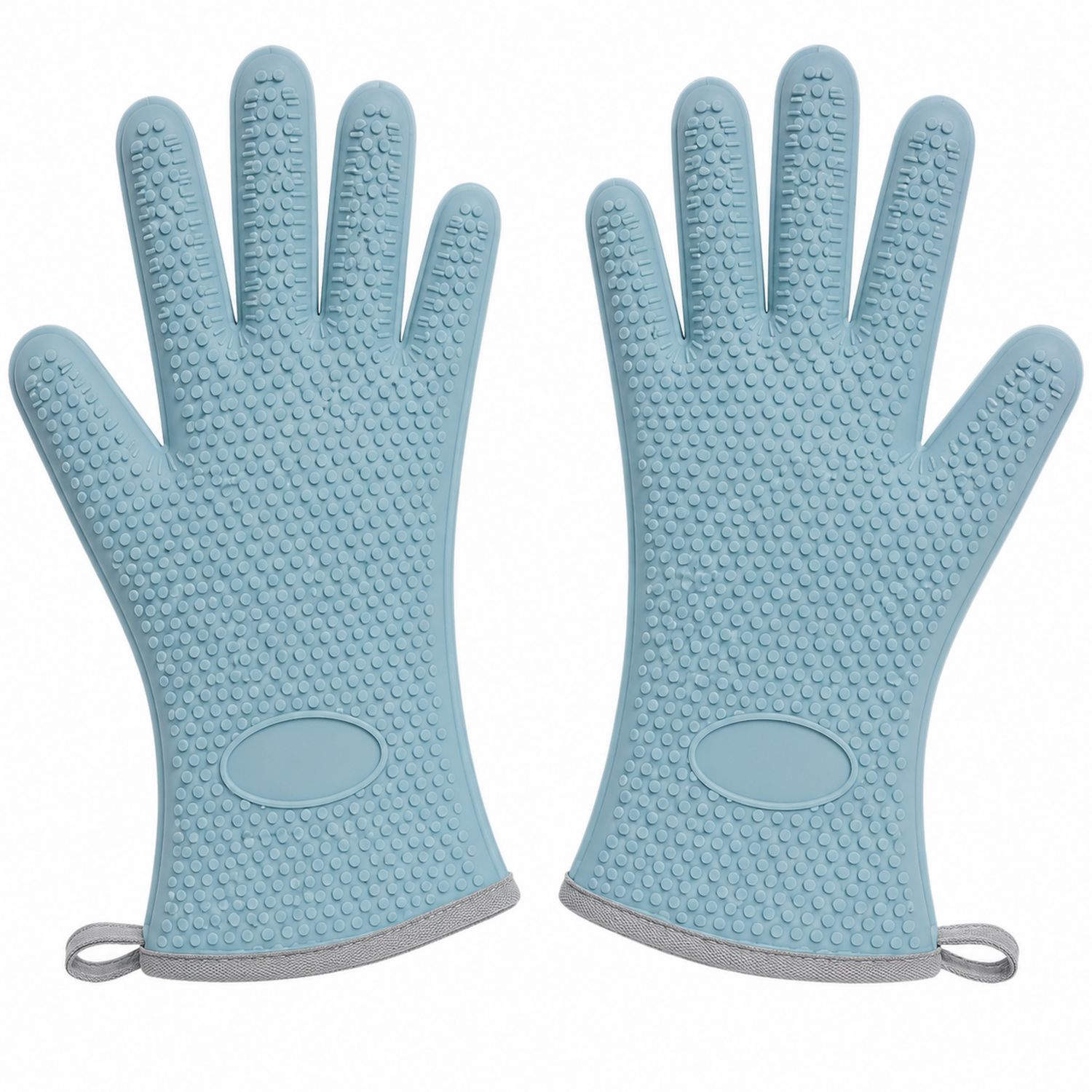 Gants de Cuisine en Silicone Antidérapants Résistants à la Chaleur Bleu