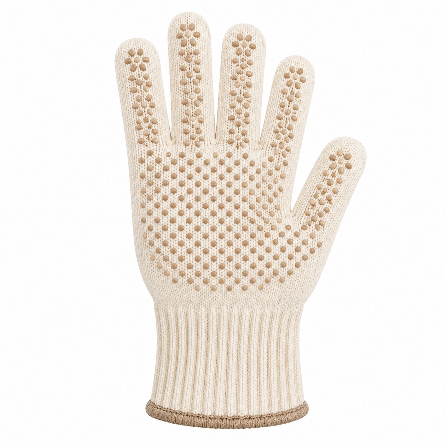 Gant de cuisine crème résistant à la chaleur avec picots en silicone