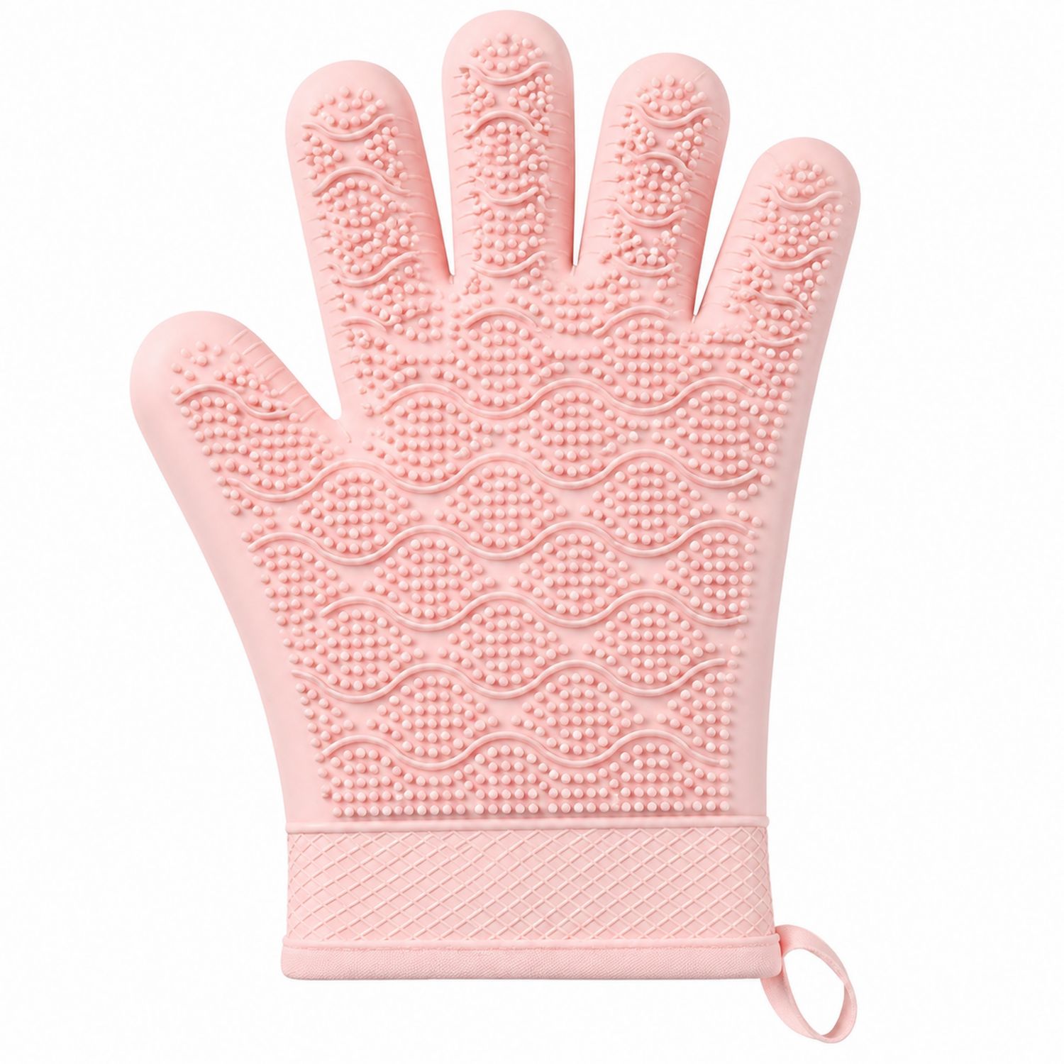 Gant de cuisine en silicone rose antidérapant résistant à la chaleur