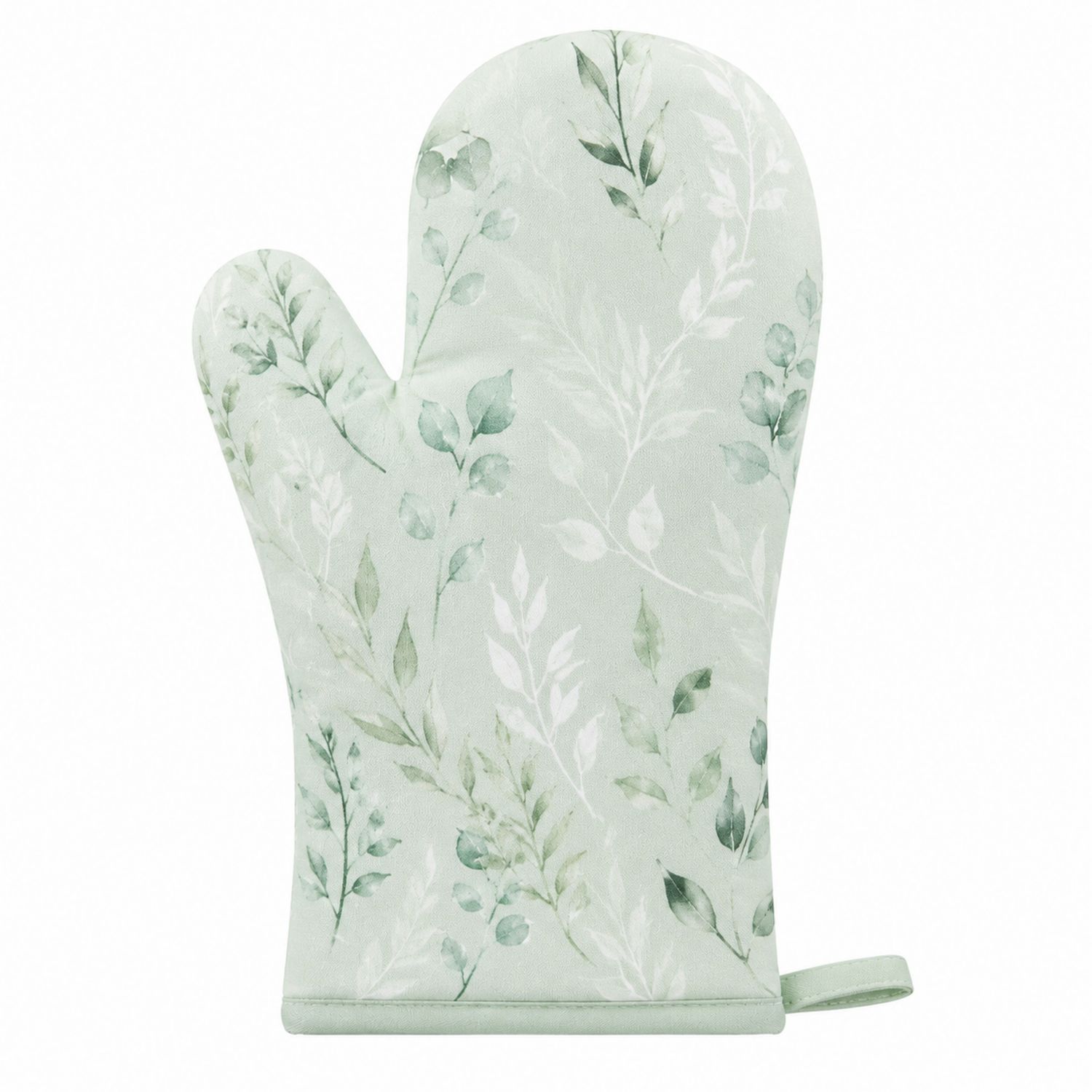 Gant de Cuisine Motif Feuilles Vert Sauge