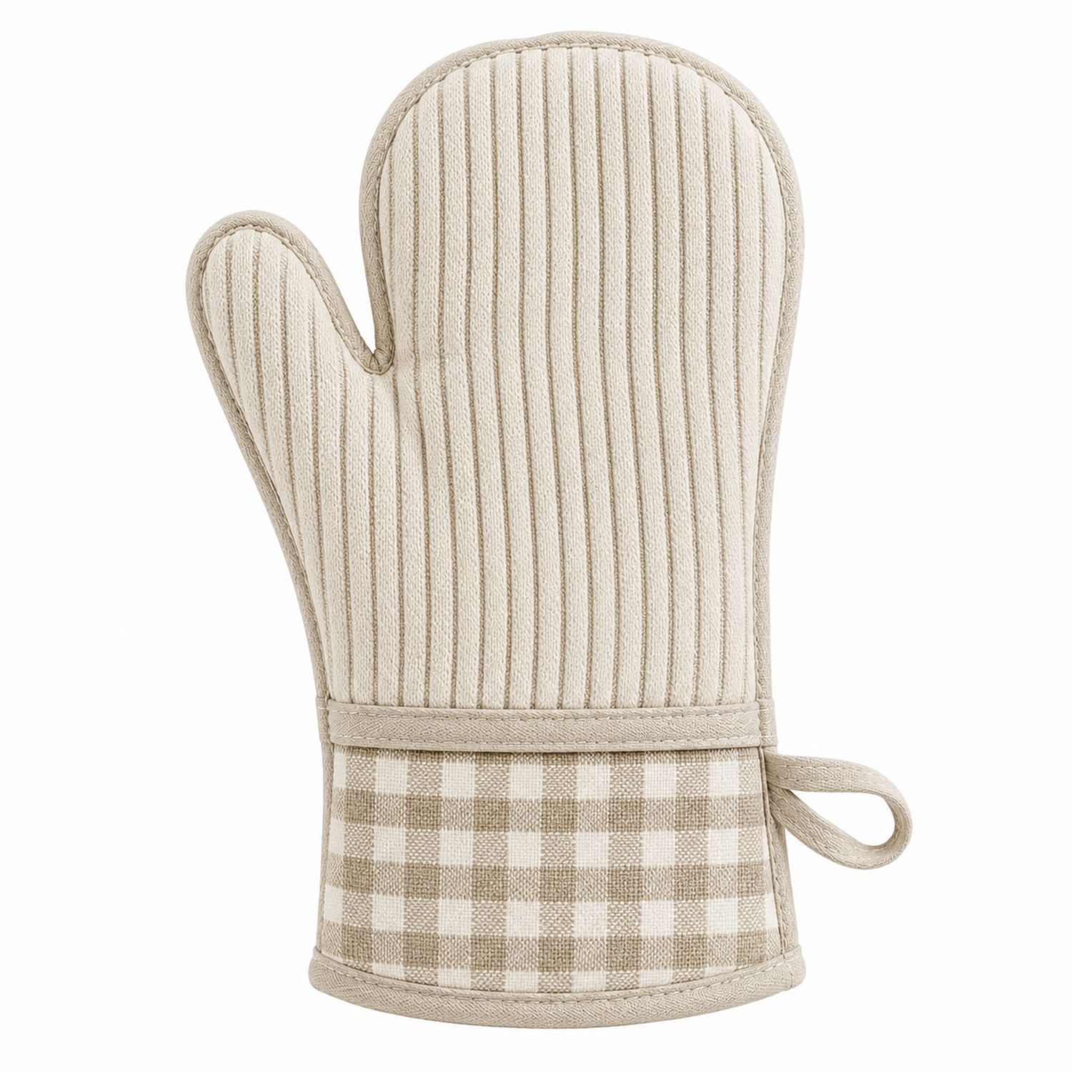 Manique de Cuisine Isolante Rayée Beige