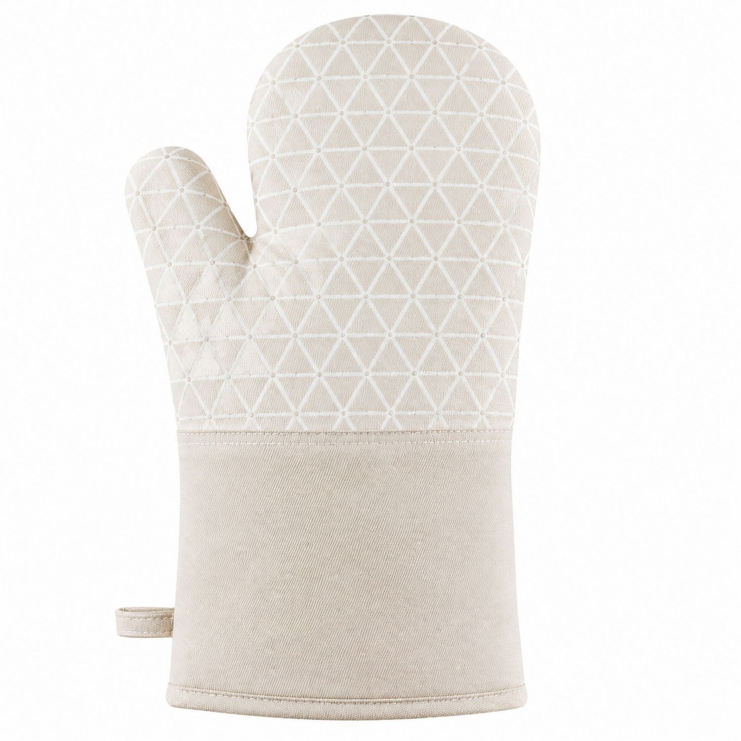 Gant de Cuisine Isolant Beige avec Motif Géométrique