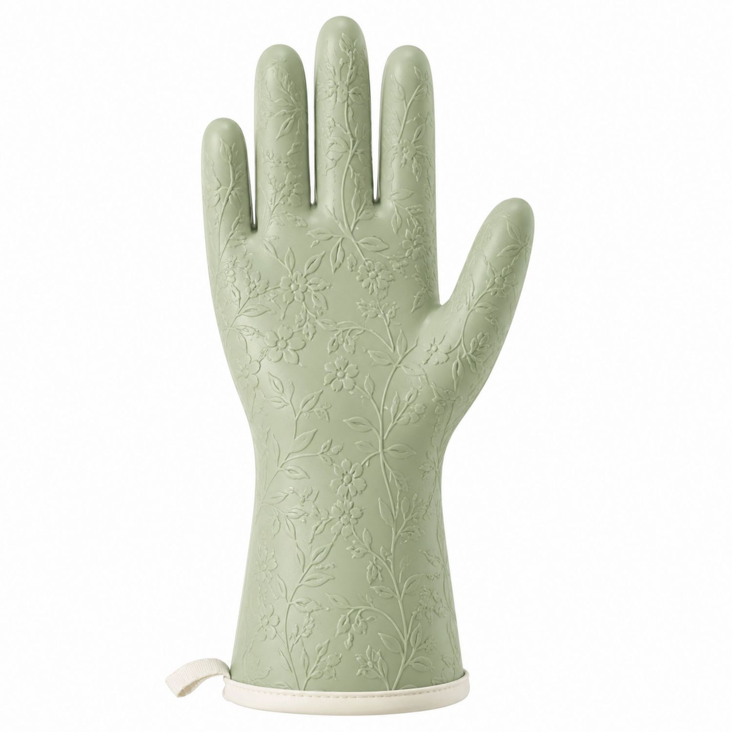 Gant de Cuisine Isolant Vert avec Motif Floral