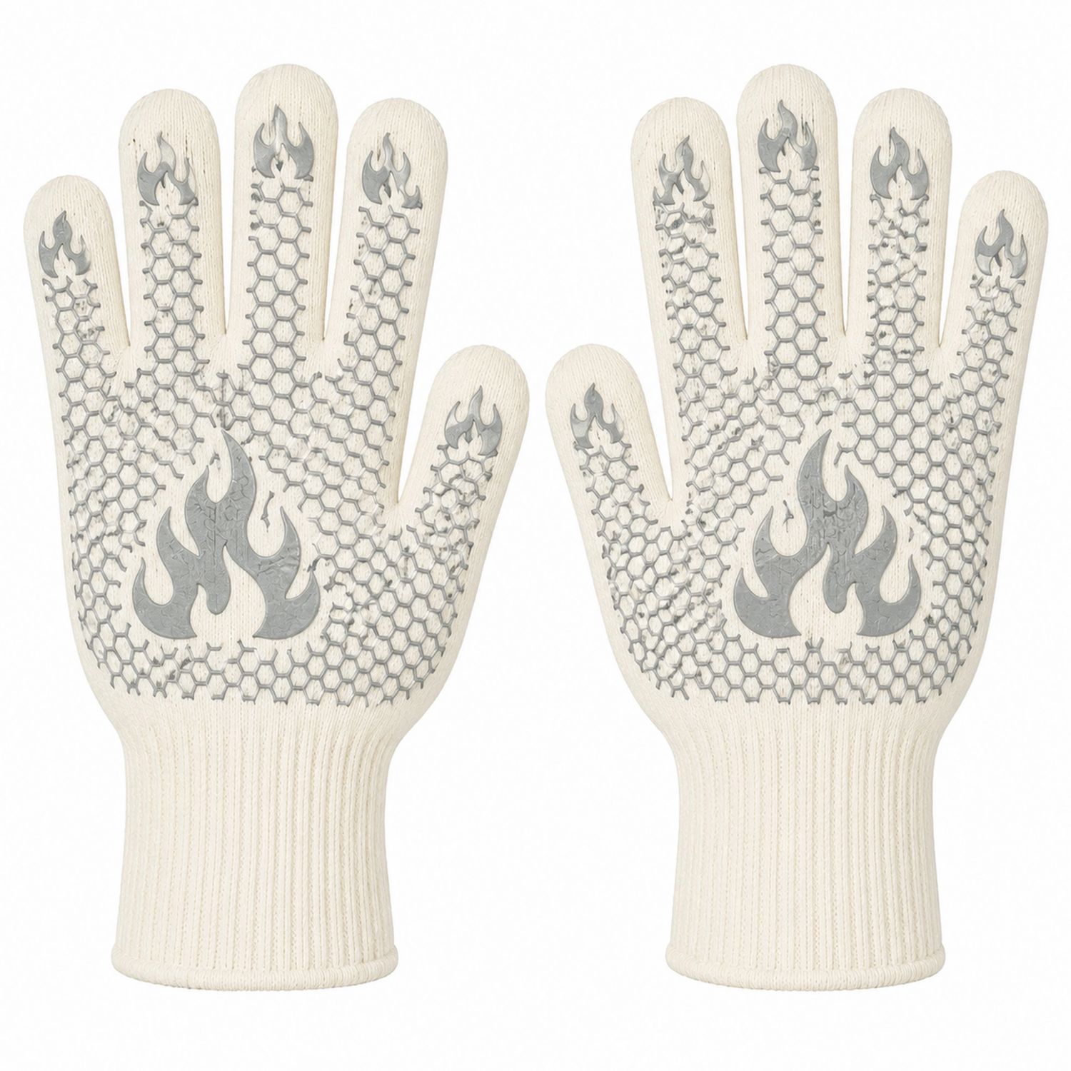 Gants de Cuisine Résistants à la Chaleur Antidérapants Motif Flamme
