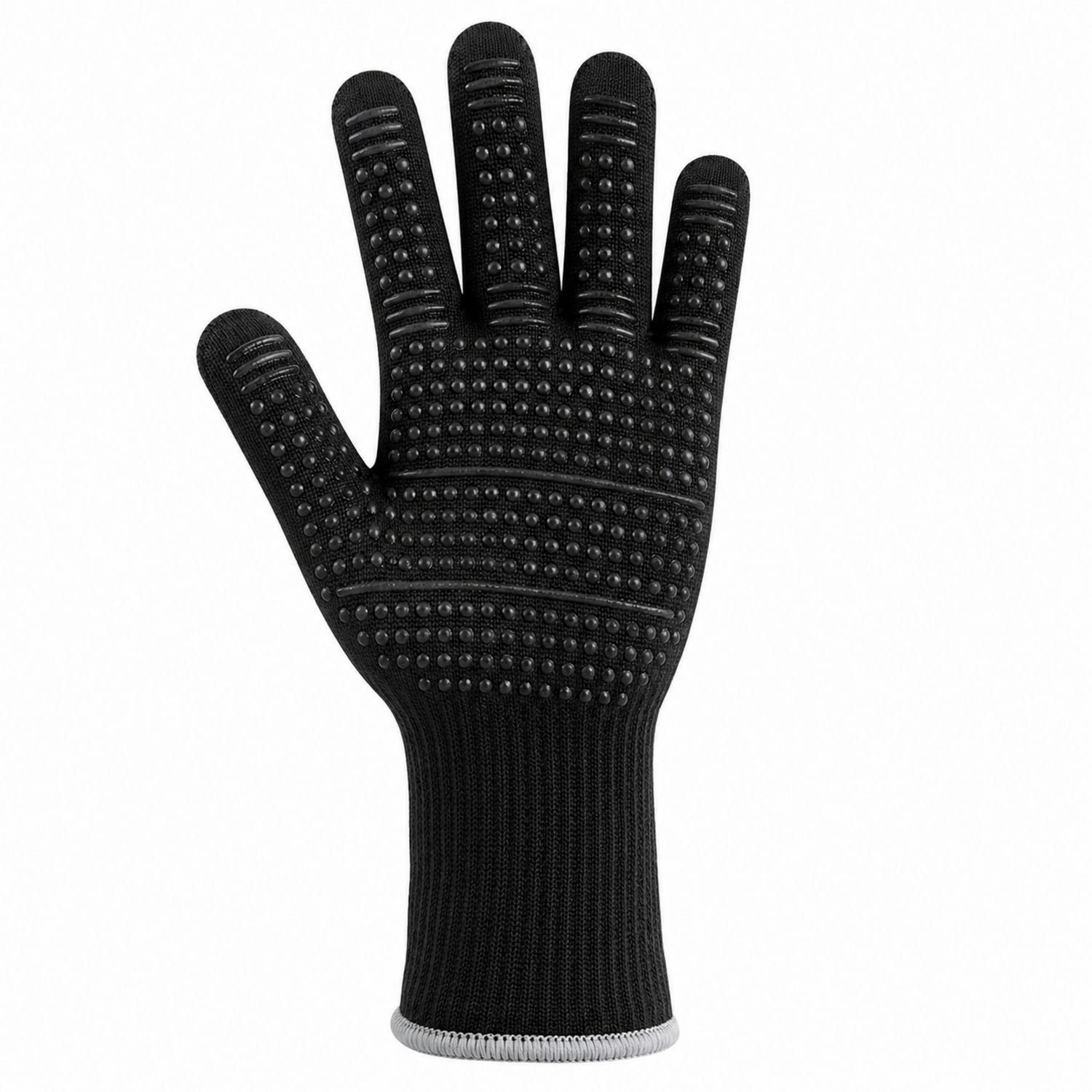 Gant de Cuisine Résistant à la Chaleur avec Points Antidérapants Noir