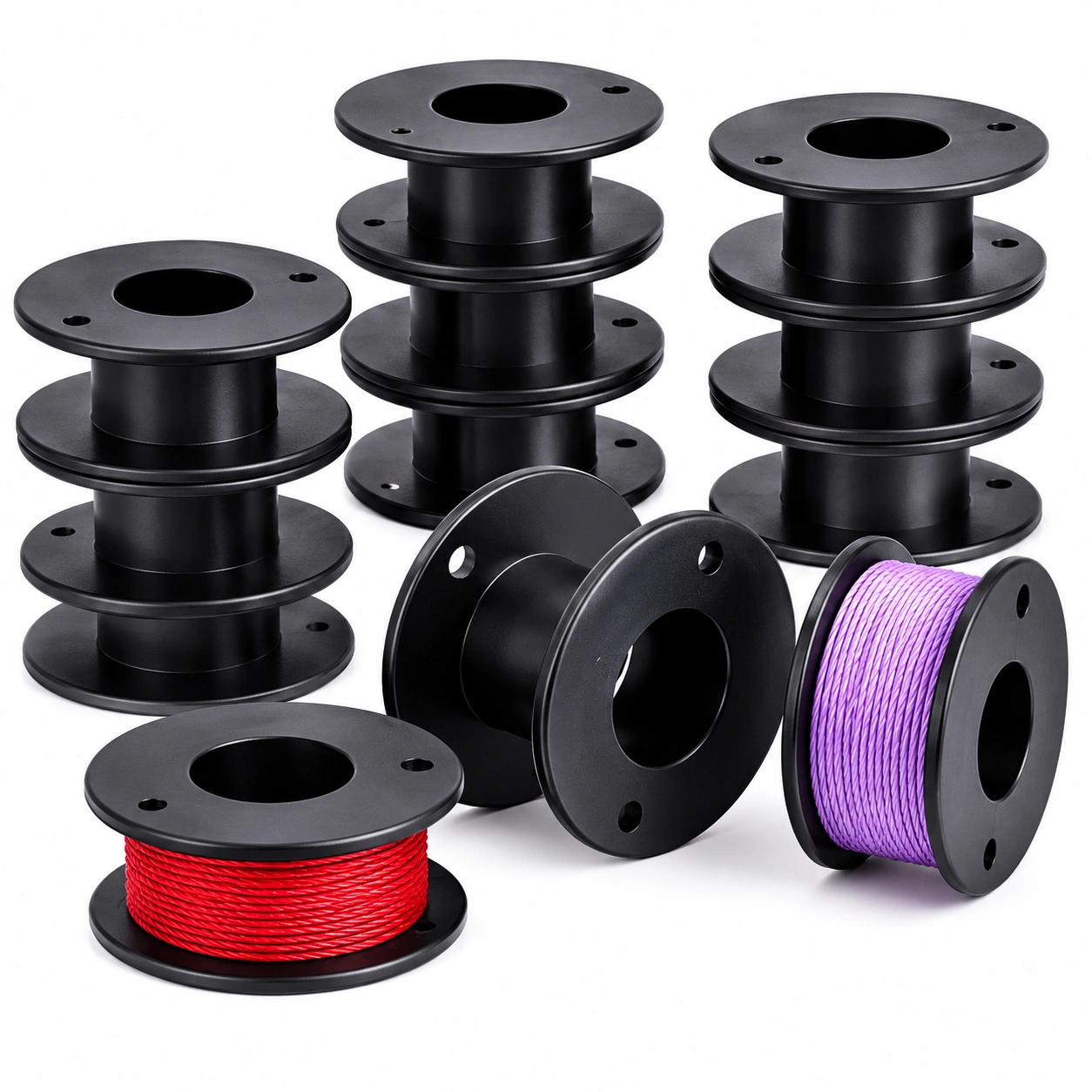 Leerspule Kunststoff Schwarz 10er Set-scandorahome