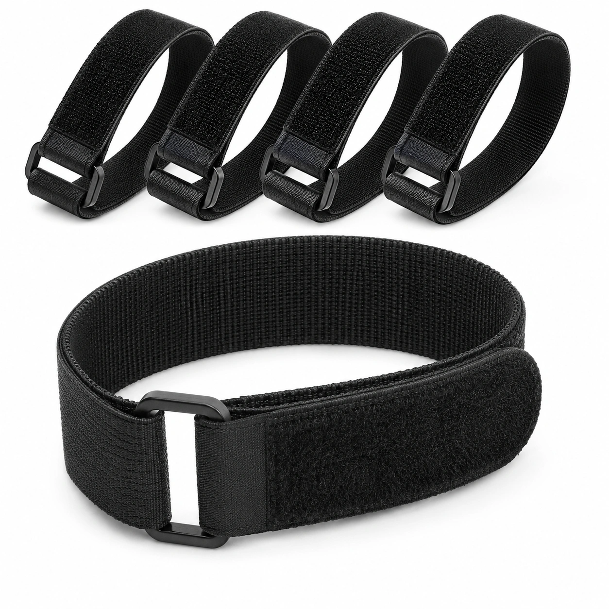 Verstellbare Klett Kabelbinder Schwarz-scandorahome