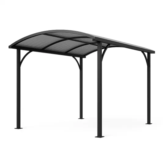 Carport Überdachung Stahl Schwarz Polycarbonat Dach-meubolvia