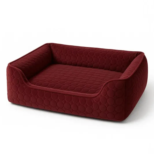 Hundebett Rechteckiges Design Polyester Rot 90x60x25 cm-meubolvia