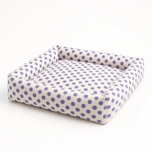 Hundebett Stoff Beige/Lila 80x60x20 cm-meubolvia