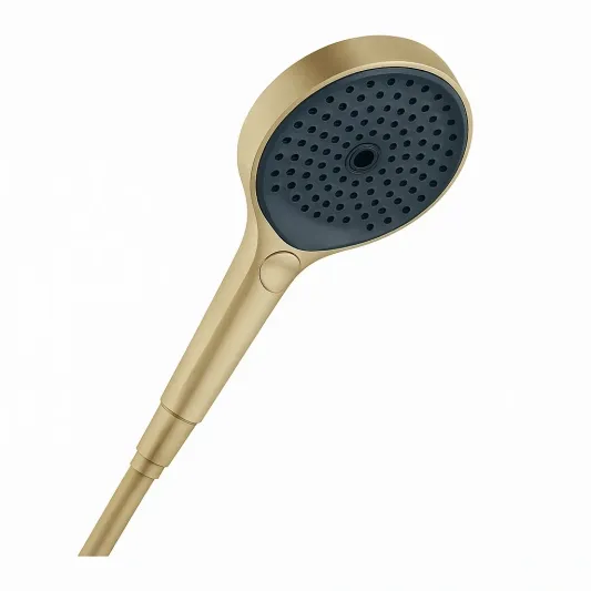 Handbrause Rund Goldfarben Messing mit 3 Strahlarten-pravelion