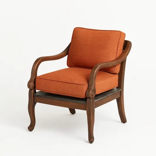 Holzsessel mit Polsterung Orange-cozytrivia
