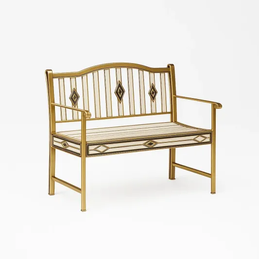 Gartenbank Metall Gold 115 cm-quarmovik