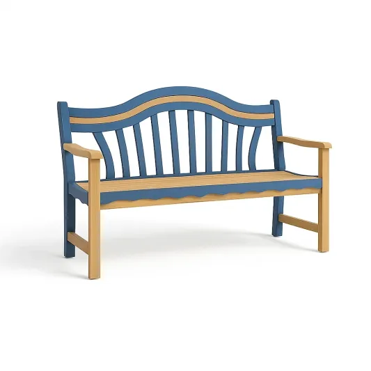 Gartenbank Holz Blau/Natur 150x60x90 cm-quarmovik