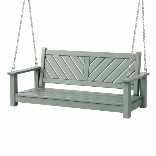 Gartenschaukelbank Holz Grün 150 cm-pramvique