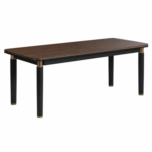 Esstisch Walnussholzfurnier Schwarz Metall 180 cm-pramvique