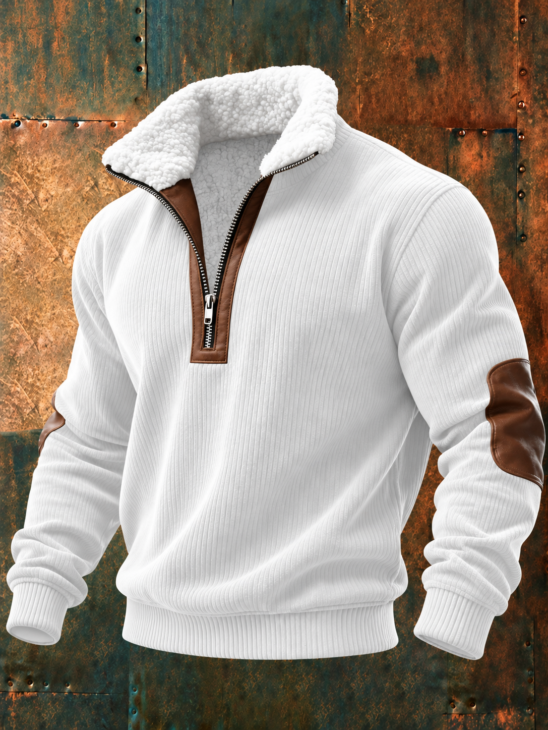 🛠️ Men’s Casual Stand Collar Top Quarter-Zip Fleece Pullover