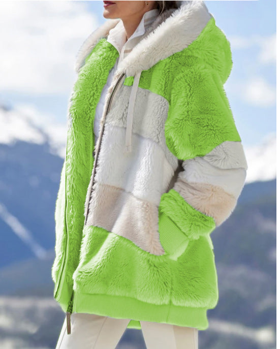 Clearance Sale🔥Limited-time 50% off🔥 Alessia Plush Hooded Zipper Coat